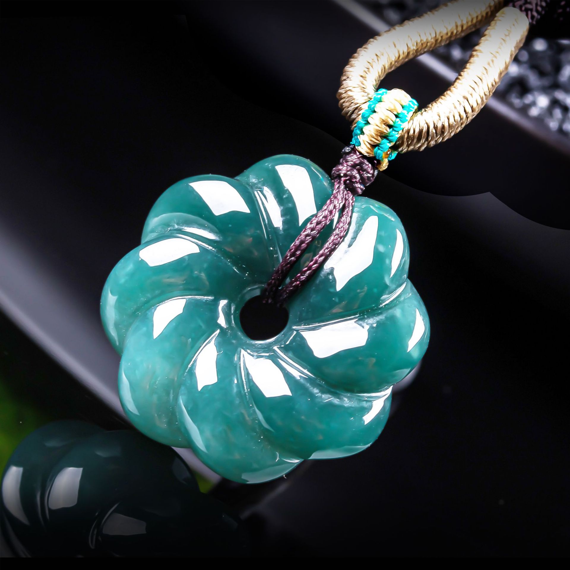 Necklace Pendant - Natuurlijke Birmese Jadeiet Bloemhanger Ketting Accessoires
