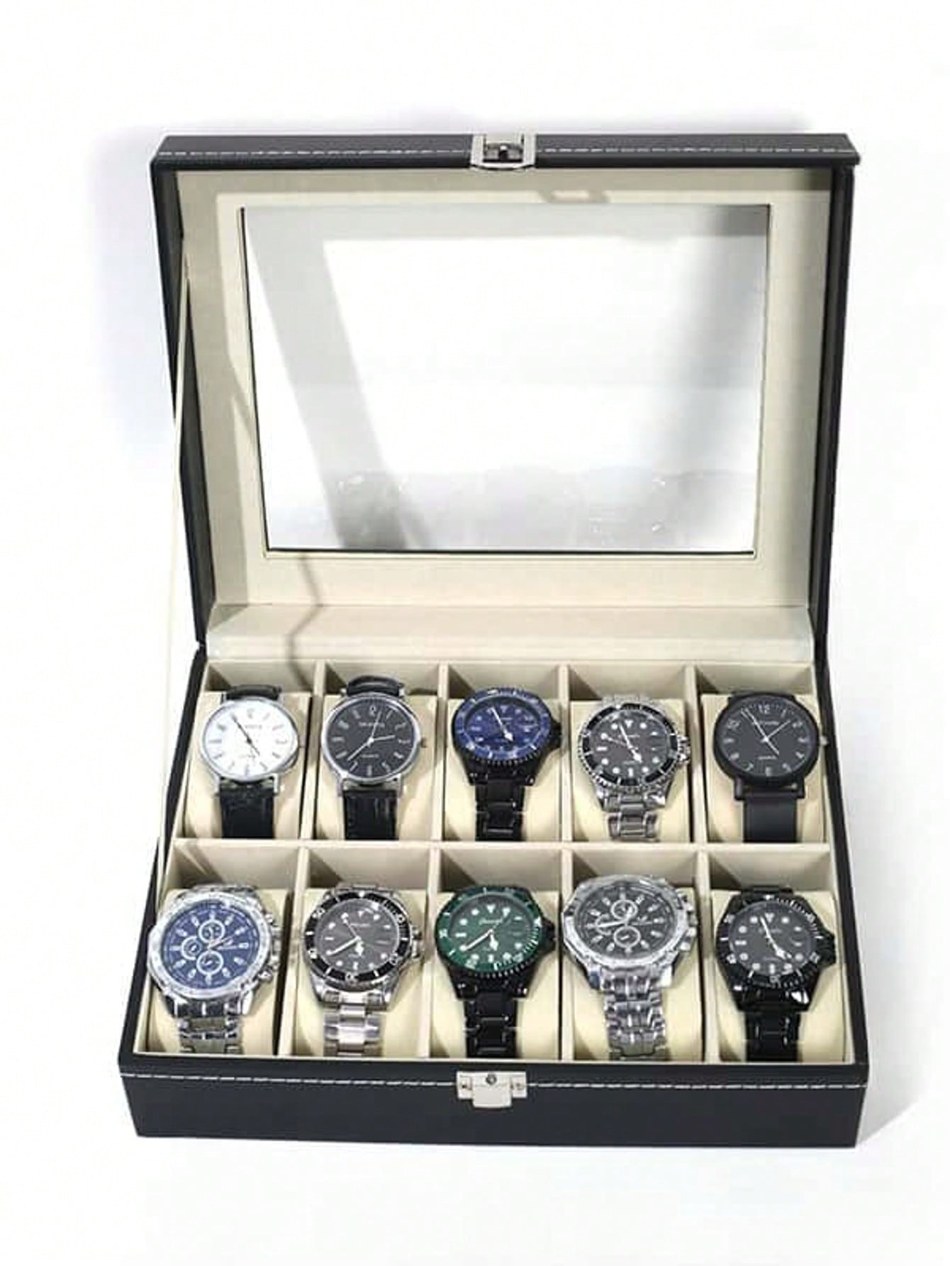 Jewelry Type Watches - Leren horlogedoos met slot, grote capaciteit