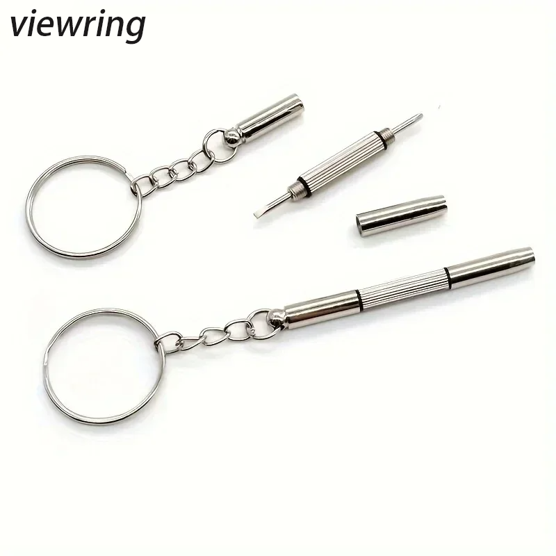 Watch Repair Tool Kit - Stalen brilschroevendraaier Brillenschroevendraaier Horlogereparatieset met sleutelhanger