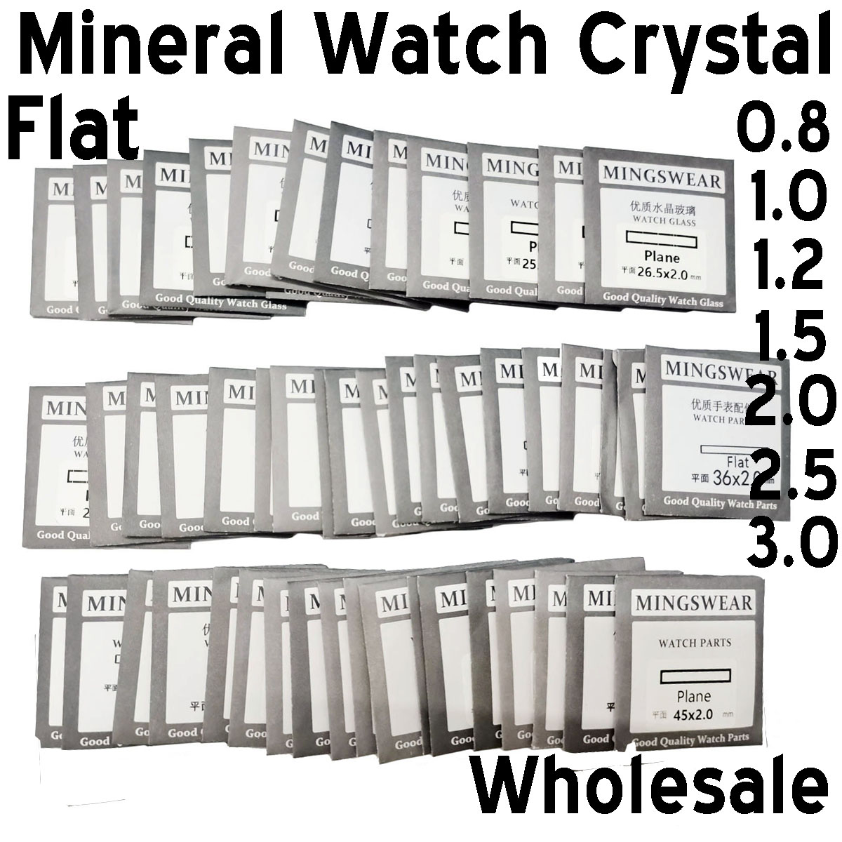 Watch Repair Tool Kit - Groothandel Platte Mineraal Horlogeglas Sets 0.8/1.0/1.2/1.5/2.0/2.5/3.0mm