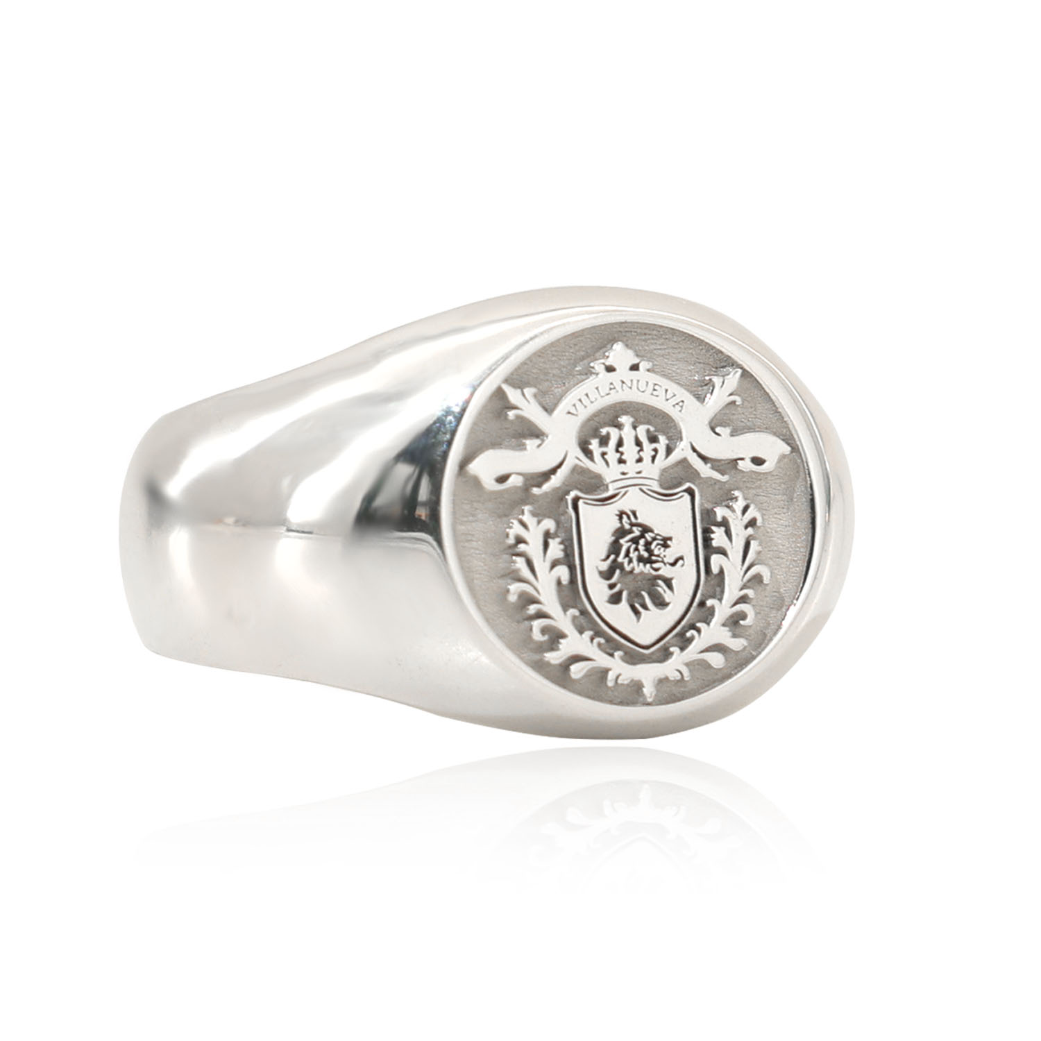 Mens Signet Ring - 17 mm ronde 925 massief zilveren