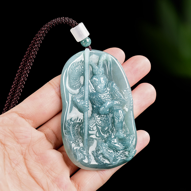 Necklace Pendant - Birmese Jadeïet Monkey King hanger ketting