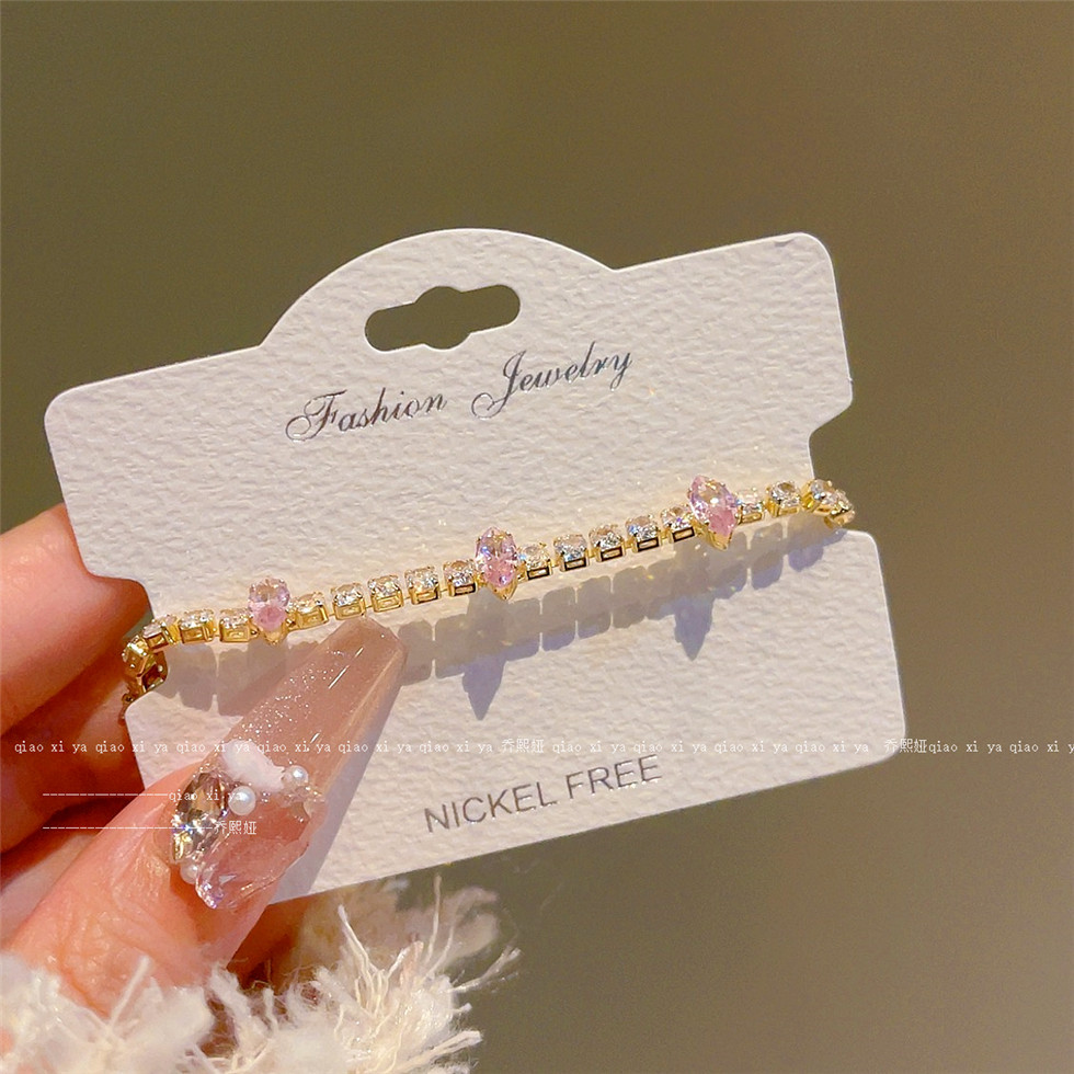 Roze volledige diamant zirkoon - Best Jewelry Watches Women recensie en prijs