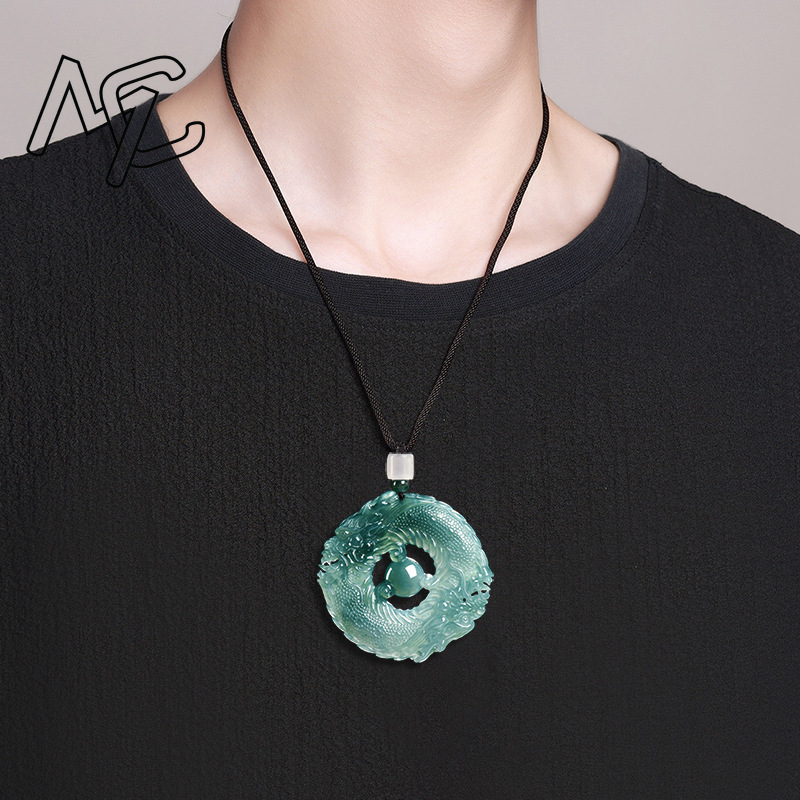 Natuurlijke echte smaragd blau - Necklace Pendant recensie en prijs