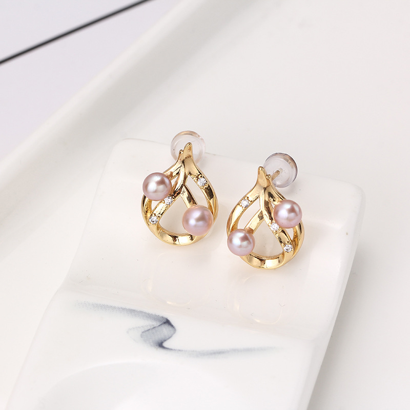 E074 Verguld koper S925 sterli - Pearl Stud Earrings recensie en prijs