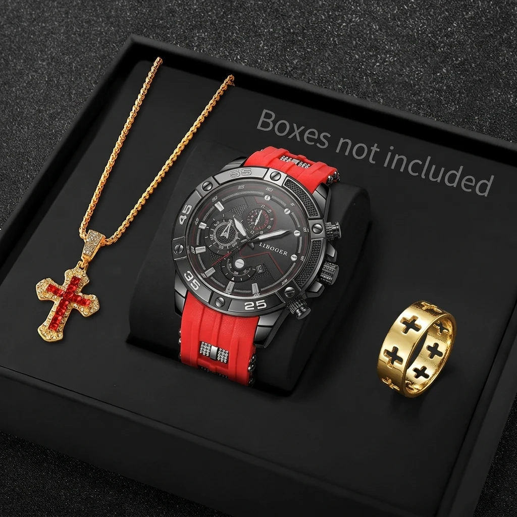 3 STKS Mode Mannelijke Sportho - Jewelry Type Watches recensie en prijs